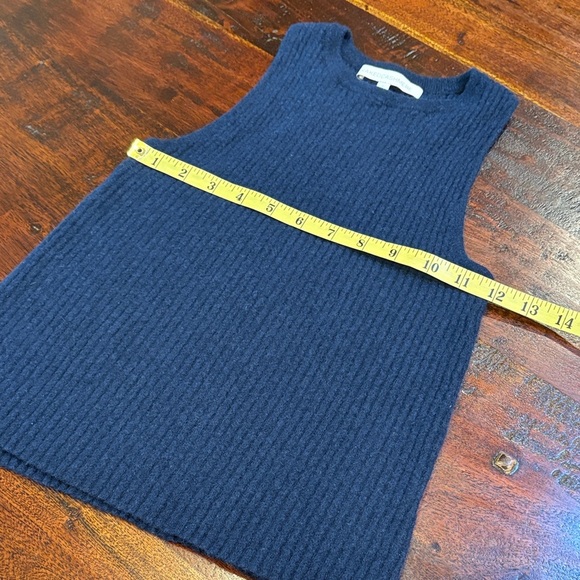 NakedCashmere Navy Blue Cashmere Stretch Ribbed Knit Sleeveless Top size Small - Picture 10 of 11